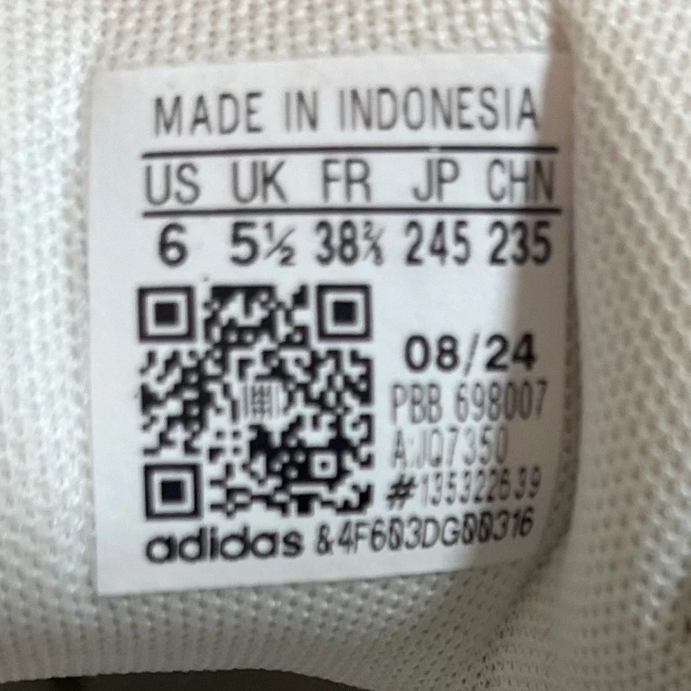 Adidas VL Court 3.0 Sneakers Big Kids Size 6 White Pink Blue Purple JQ7350 Skate